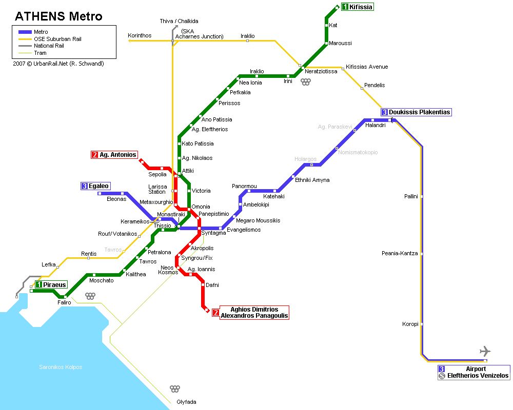 Mapa Metro Atenas