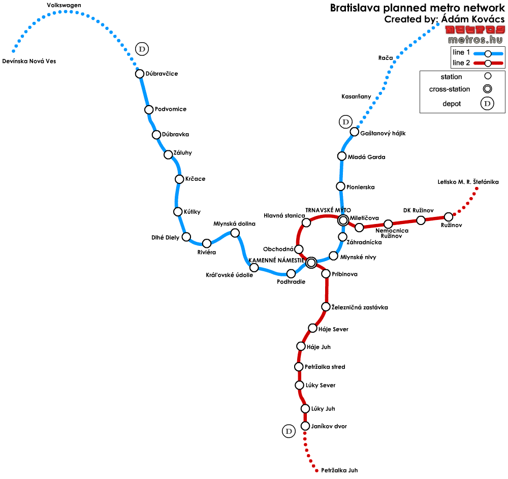 mapa metro bratislava