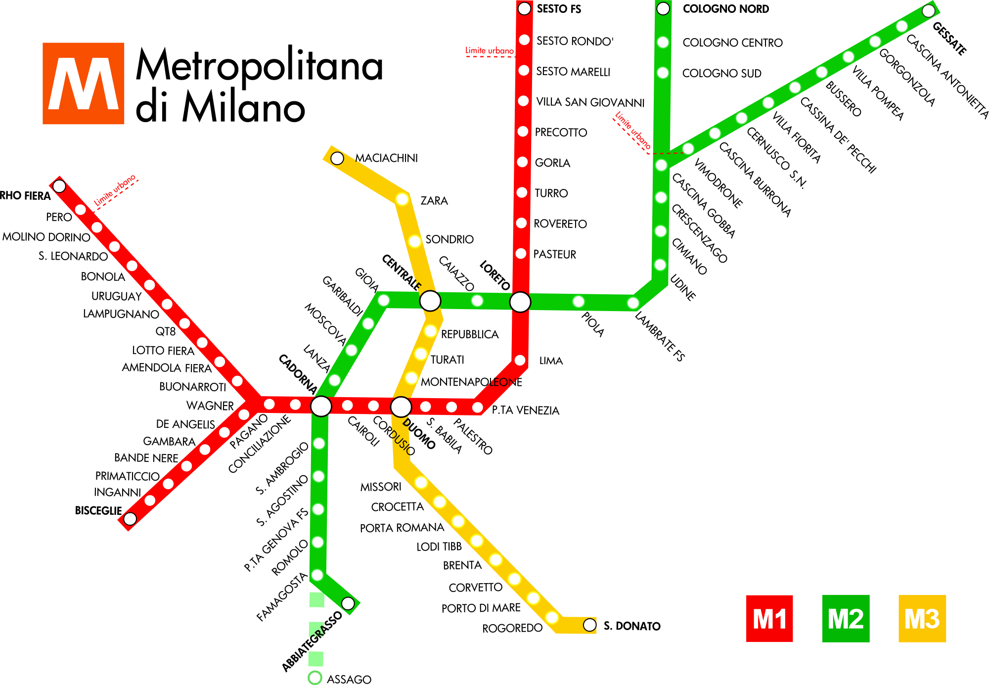 Mapa Metro Milao