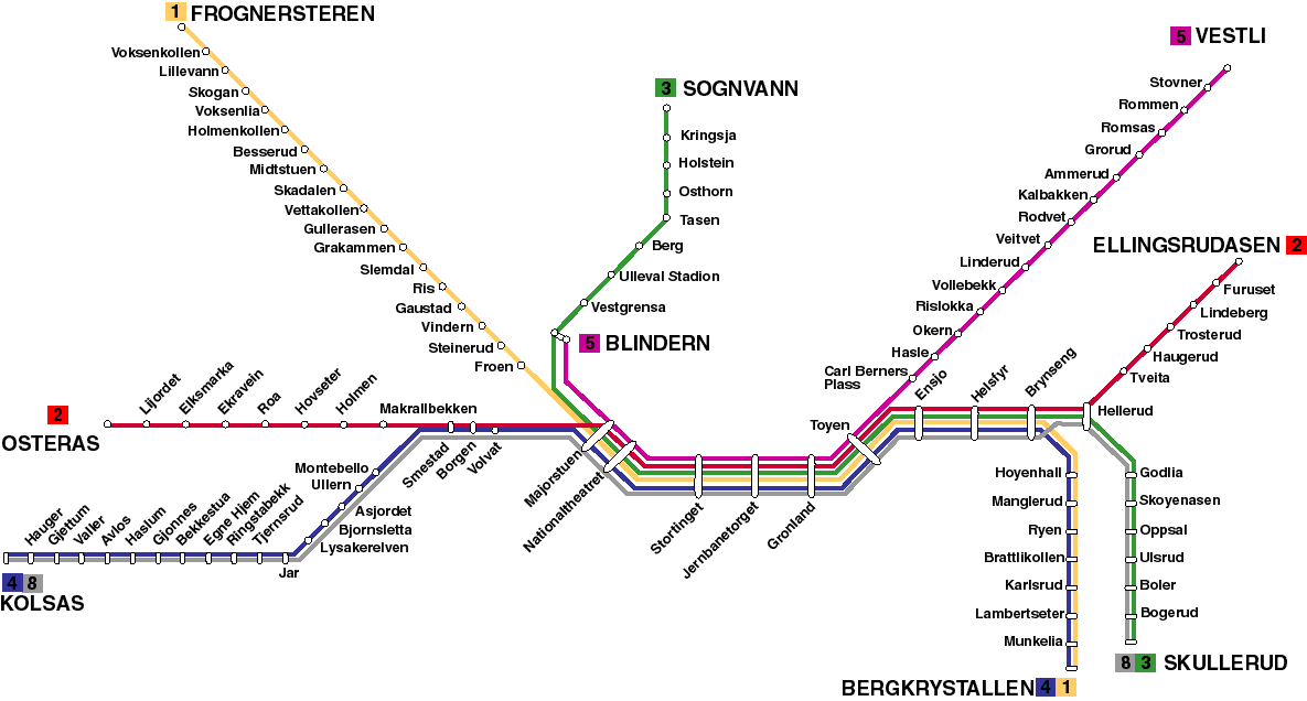 Mapa Metro Oslo