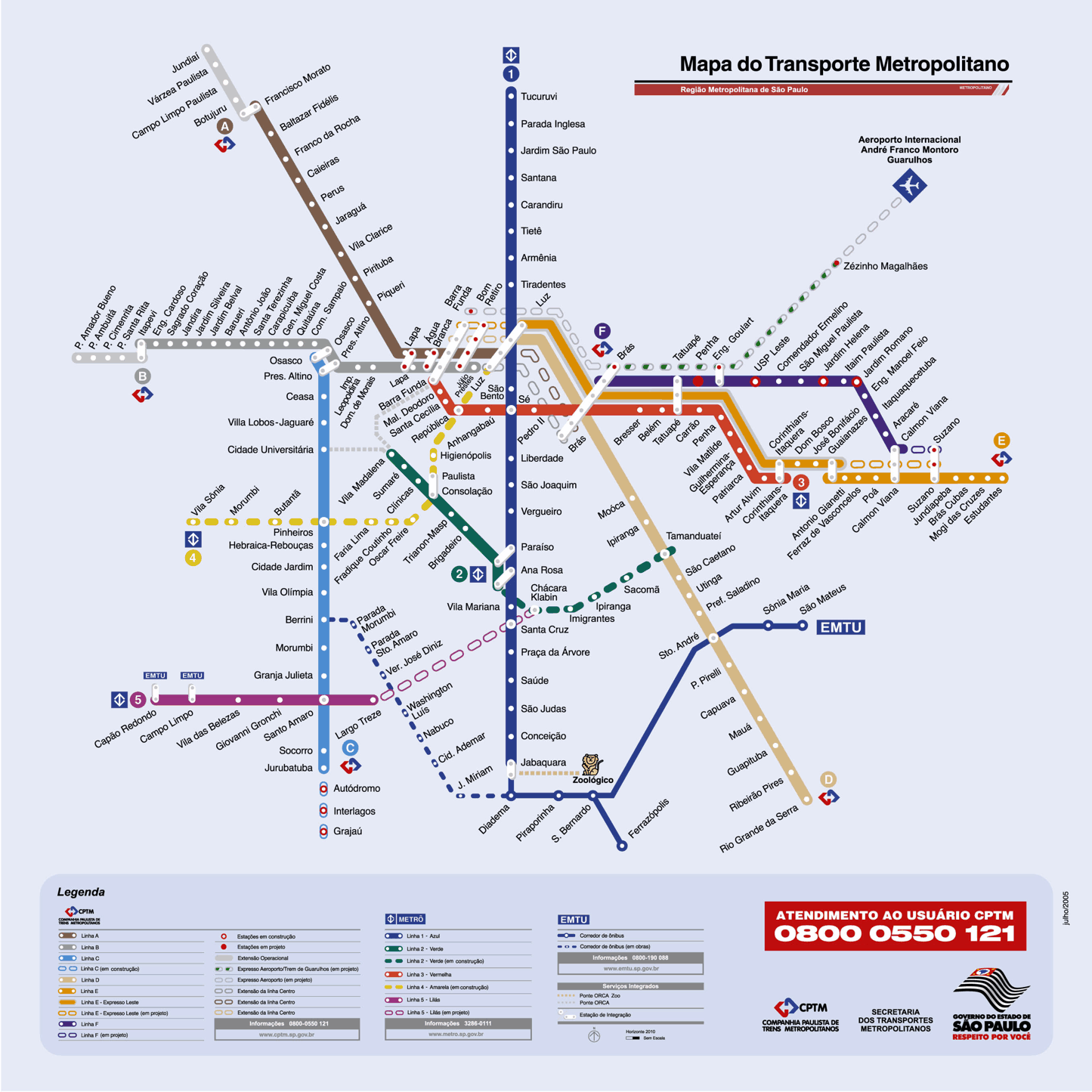 Mapa Metro Sao Paulo